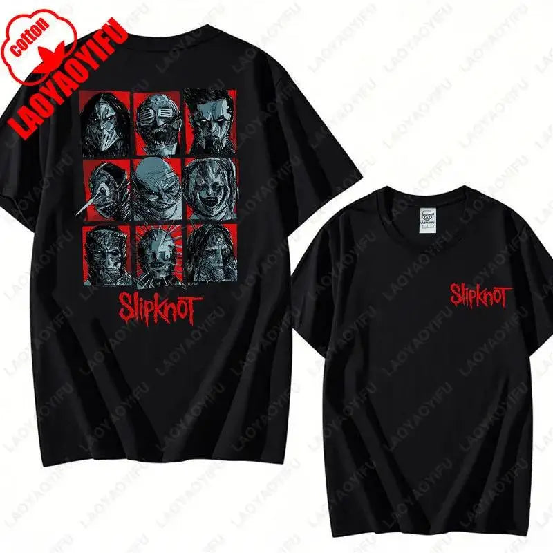 Vintage S-Slipknots Prepare for Hell Tour Black Cotton Tshirt Heavy Metal Rock Band Men Women  Hip Hop Aesthetic Graphic Tshirts