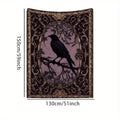 VIKAMA Gothic Crow Tapestry Retro Dark Print, Edgy Bedroom & Studio Background Decoratrion Tapestry