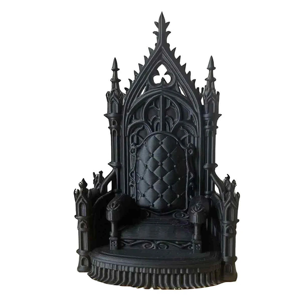3d Printed Gothic Style Throne Exquisite Patterns Cool Look for 1/12 1/14 Doll Figure Home Decor Desk Decoration