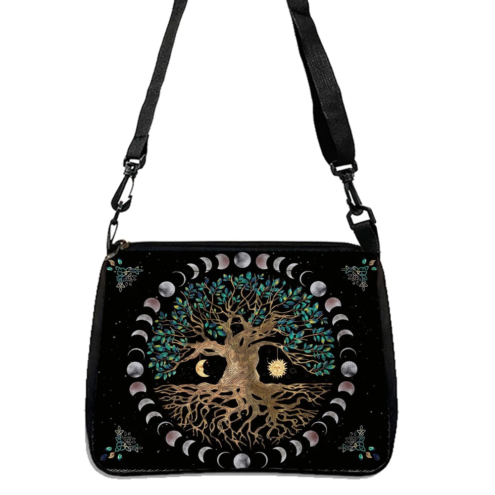Fantasy Magic Tree Double-sided Printed Shoulder Bag, Daily Travel Shopping Bag Casual Crossbody Bag 5.21