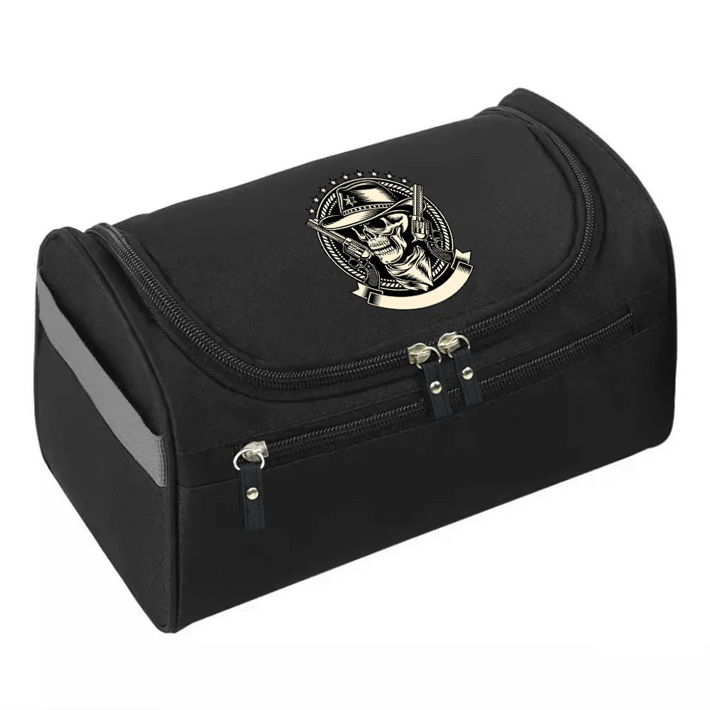2023 MakeUp Wash Pouch Women's Travel Toiletries Bag Hook Up Cosmetic Bags Men Zipper Handbag Make Up Case Skull Print Organizer