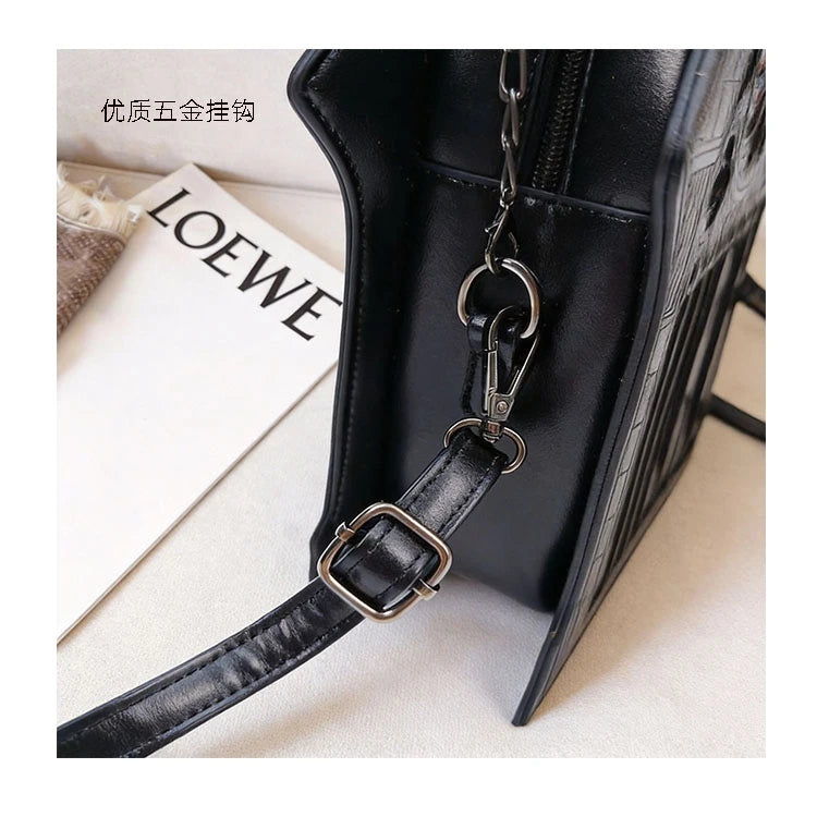 Niche Gothic Chapel Handbag for Women Unique Stained Glass Cathedral Tote Bag Bamboo Crossbody Bag for Dark Grunge Aesthetic