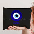 Nazar Good Luck CRETE GREECE Mati Blue Evil Eye Charm Amulet Love Heart Amulet Mandala Cosmetic Makeup Toilet Bags Case Pouch