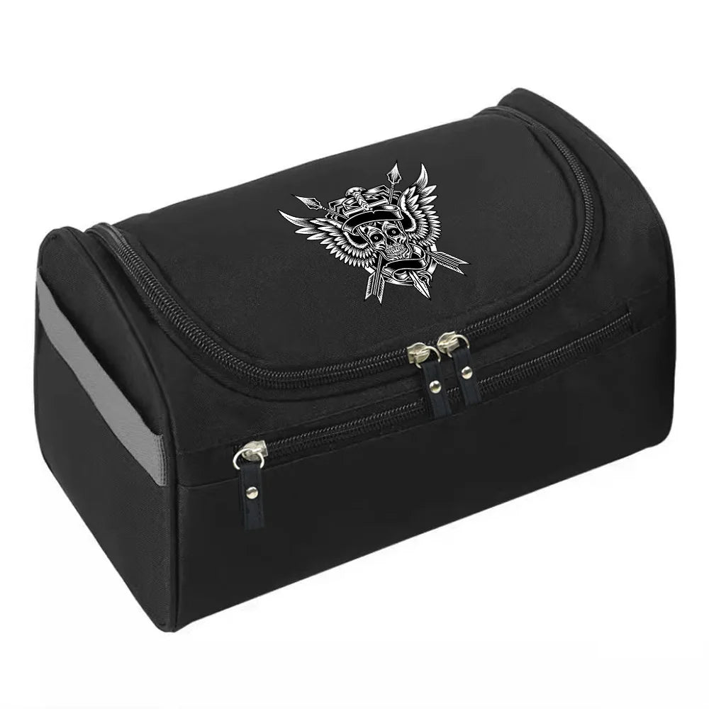 2023 MakeUp Wash Pouch Women's Travel Toiletries Bag Hook Up Cosmetic Bags Men Zipper Handbag Make Up Case Skull Print Organizer