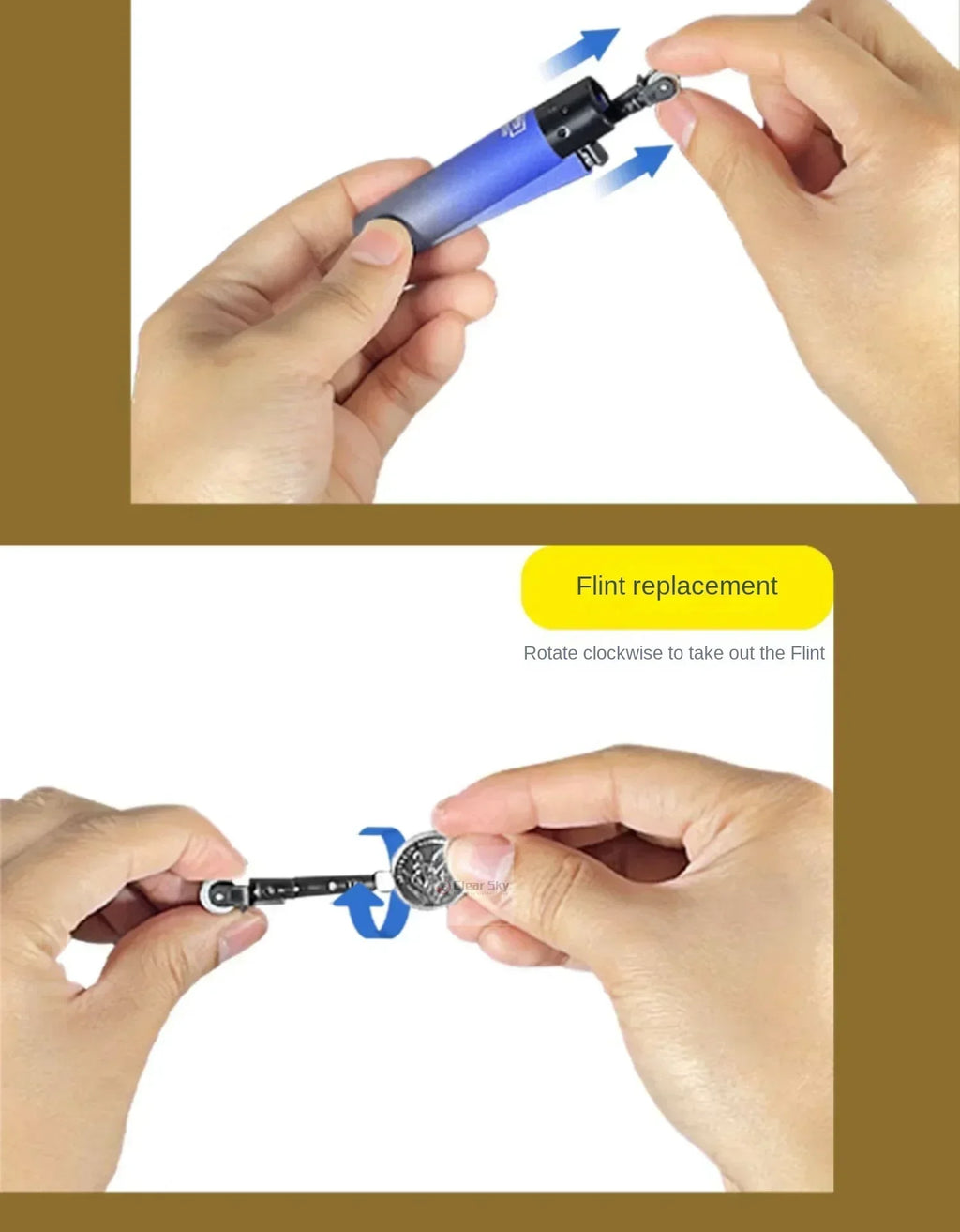 Clipper Open Flame Lighter with Grinding Wheel Small Inflatable Personalized Pattern Men's Smoking Gift
