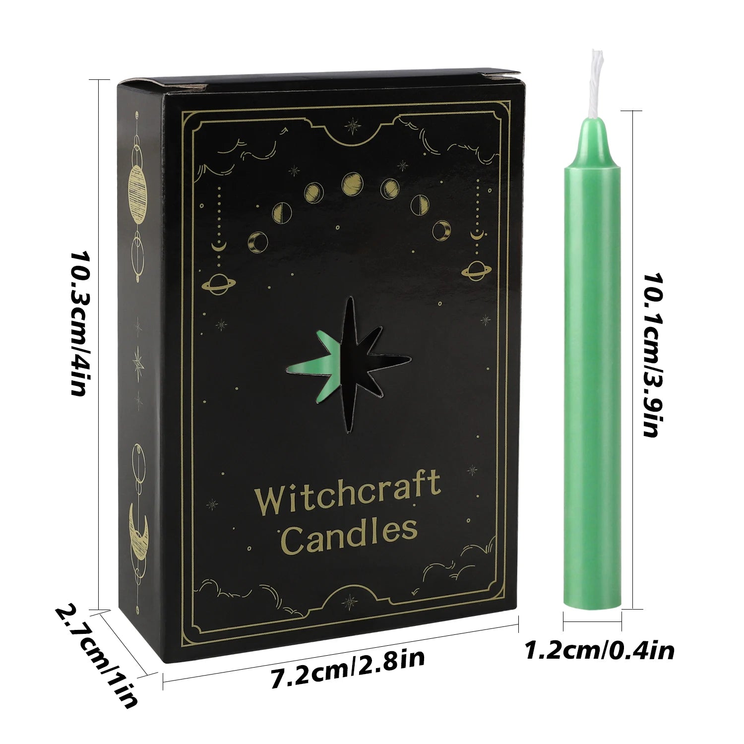 12 Pcs 3.9*0.4In（10.1*1.2Cm） Green Small Stick Candles, No Drip, No Smoke, No Scent, Household Dinner Candles, Hand-Poured, High-Quality, Suitable for Various Places and Holidays.