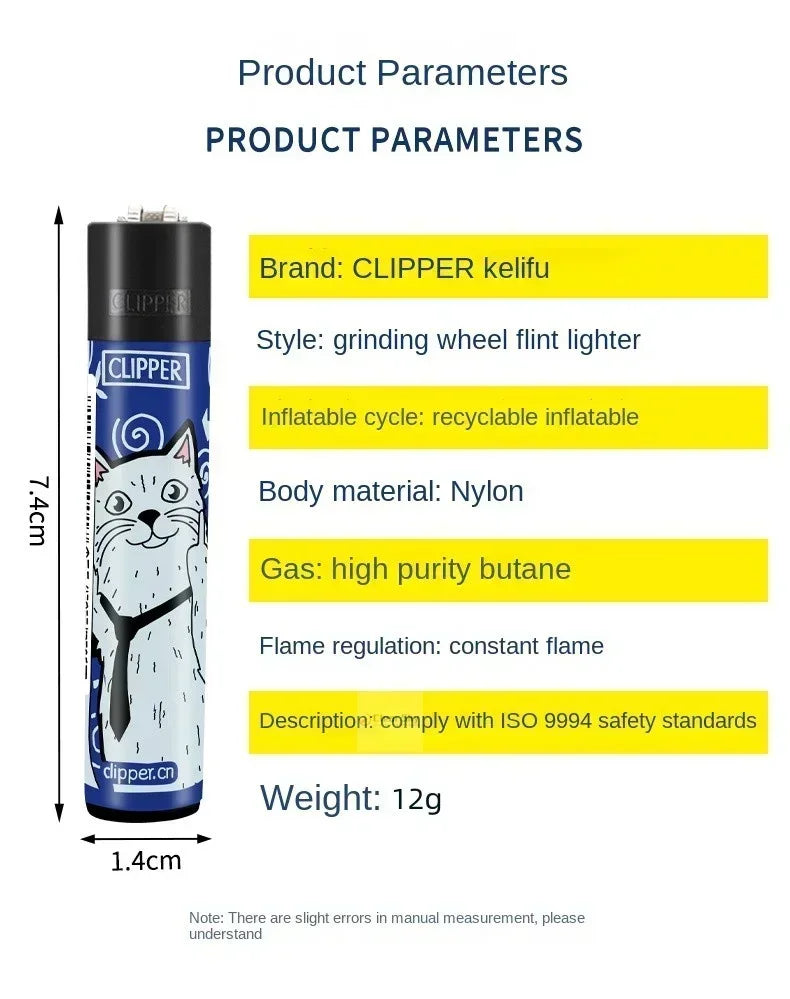 Clipper Open Flame Lighter with Grinding Wheel Small Inflatable Personalized Pattern Men's Smoking Gift