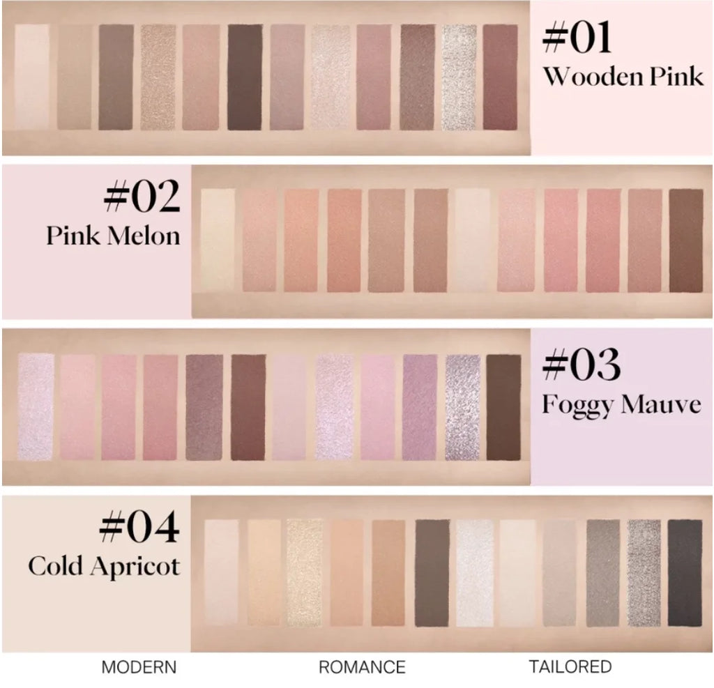 JOOCYEE 12 Shades Eyeshadow Palette Long-lasting Pearlized Gel Smooth High color Soft Matte Texture Eye Makeup Cosmetics