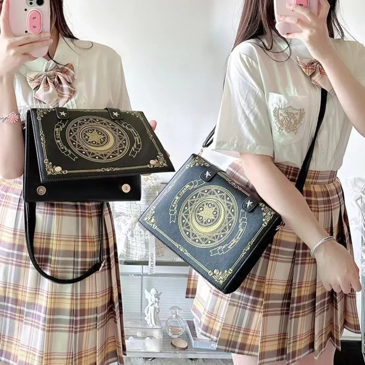 Lolita Y2K Star Moon Magic Book Shoulder Ita Bag Women's Girls Gothic Vintage Mini Backpacks Fashion Cute Crossbody Handbags