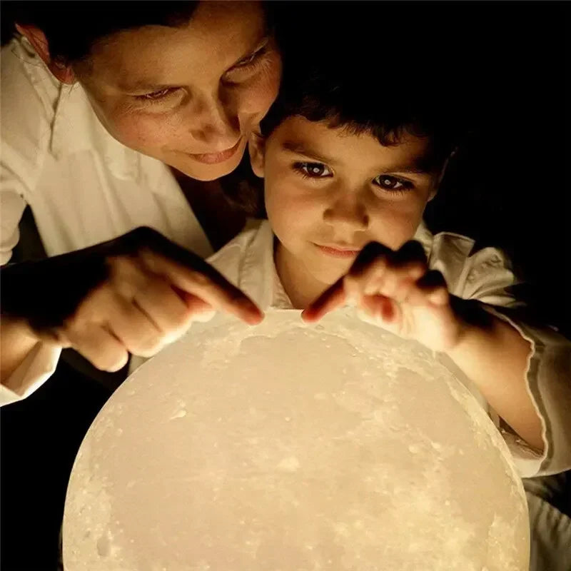 3D Printed Moon Lamp LED 16 Colors Rechargeable Night Light Touch The Moon Children's Night Light Home Decor Birthday Gifts