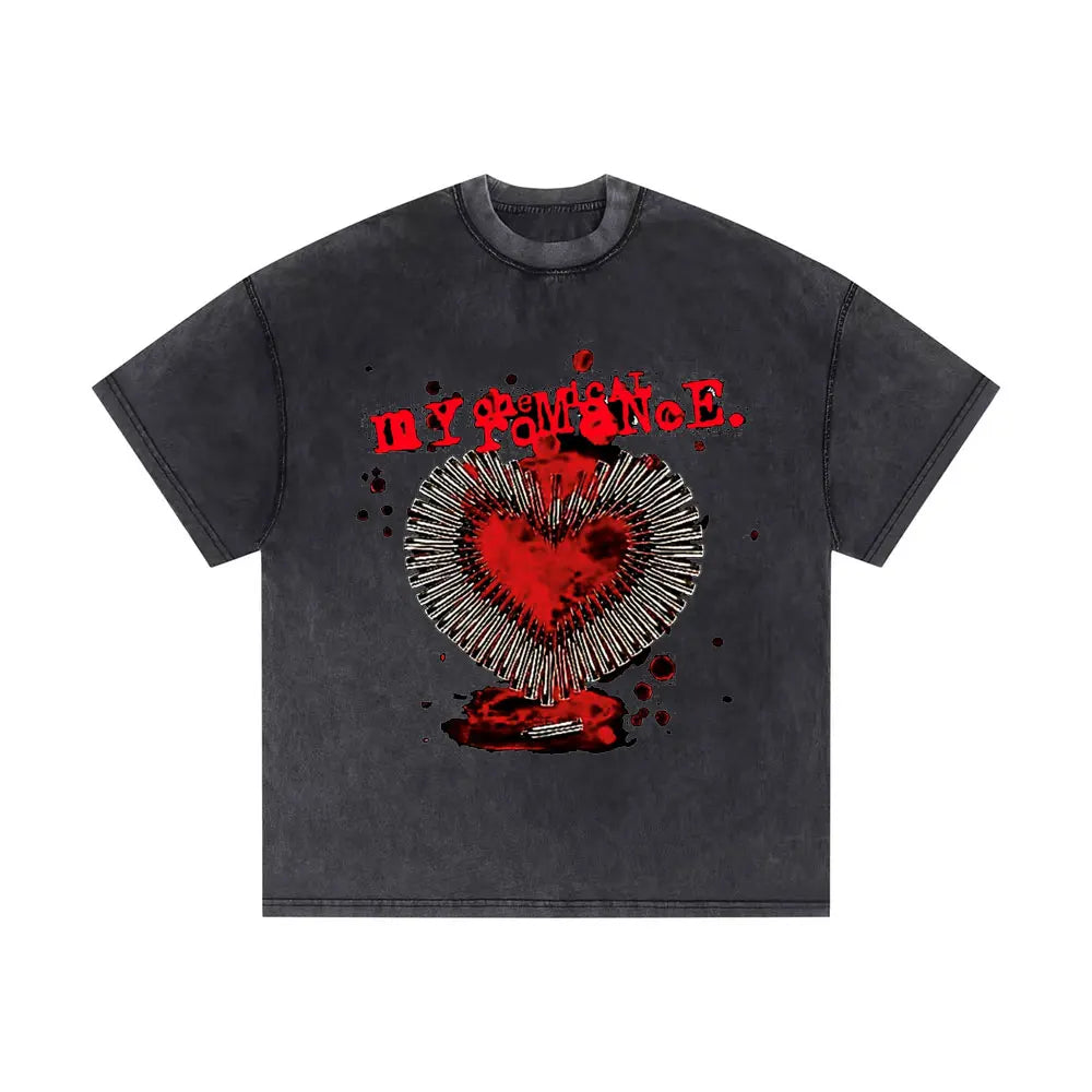 Washed Vintage My Chemical Romance 2007 Tour T Shirt Men Women Parade Punk Emo Rock Band T-shirts Man Fashion Oversized T Shirts
