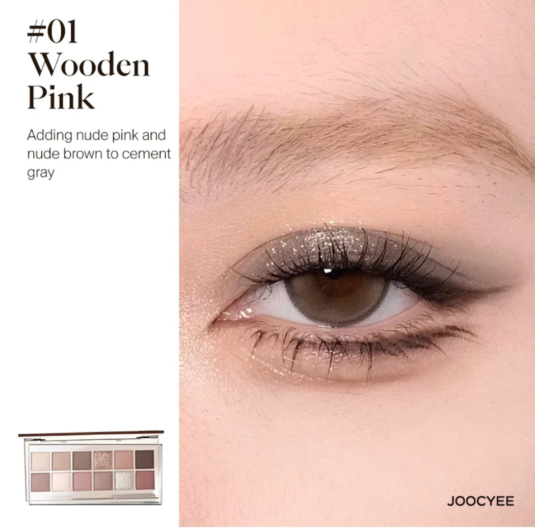 JOOCYEE 12 Shades Eyeshadow Palette Long-lasting Pearlized Gel Smooth High color Soft Matte Texture Eye Makeup Cosmetics