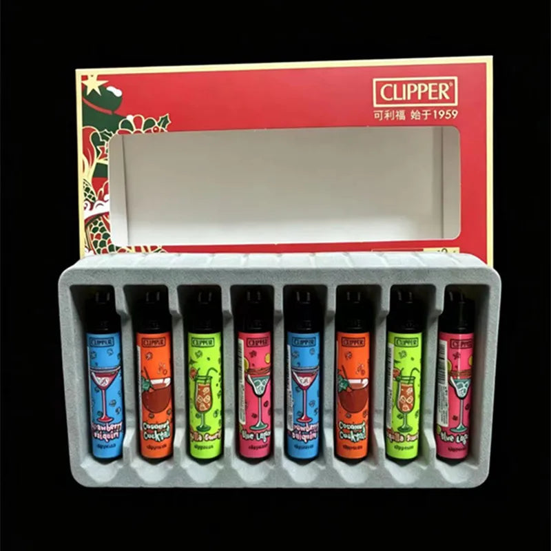 Clipper Open Flame Lighter with Grinding Wheel Small Inflatable Personalized Pattern Men's Smoking Gift