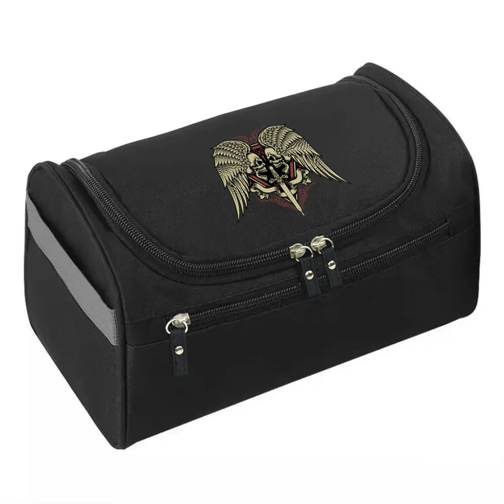 2023 MakeUp Wash Pouch Women's Travel Toiletries Bag Hook Up Cosmetic Bags Men Zipper Handbag Make Up Case Skull Print Organizer
