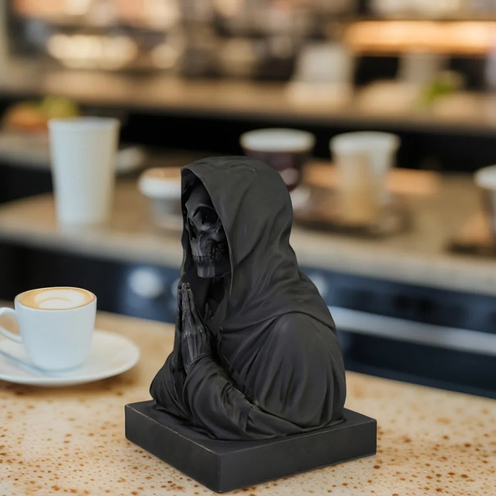 A dark aesthetic, black death skull decoration-Gothic art decoration is suitable for study/Halloween/secret room decoration.