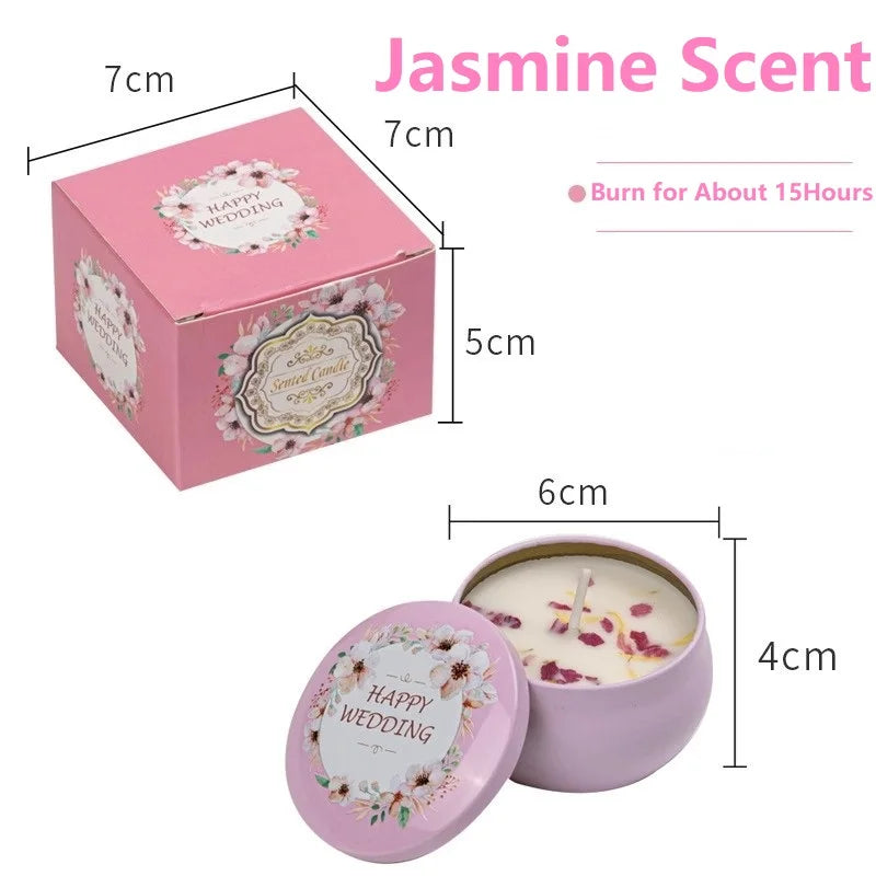 1/4PCS Vintage Scented Candles Soy Wax Candle Jars Flower Fragrance Scent Candle Wedding Ceremony Birthday Gifts Home Decoration
