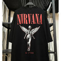 rock band Nirvana Print Men's 100%Cotton shirt Y2k hiphop style Graphic Tshirt Unisex O-neck Short Sleeve Streetwear Women shirt