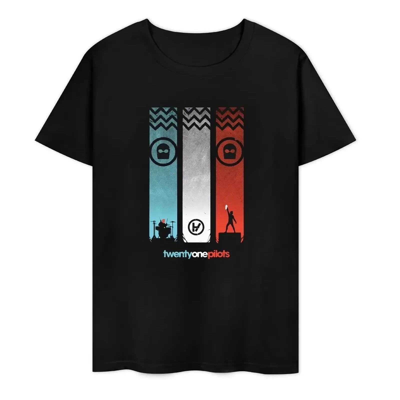 Twenty One Pilots Band World Tour Back T-shirt Women Men Short Sleeve Oversized Rapper Hip Hop Punk Street Harajuku Unisex Tees