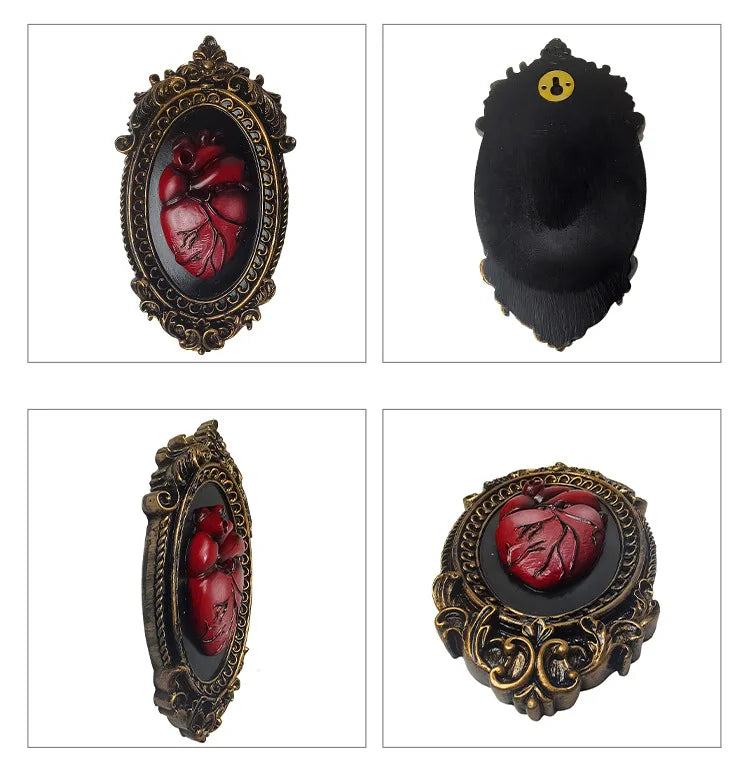 Resin Heart Wall Panels Gothic Style Wall Decoration Home decoration Statue Ornaments Halloween Gothic Style
