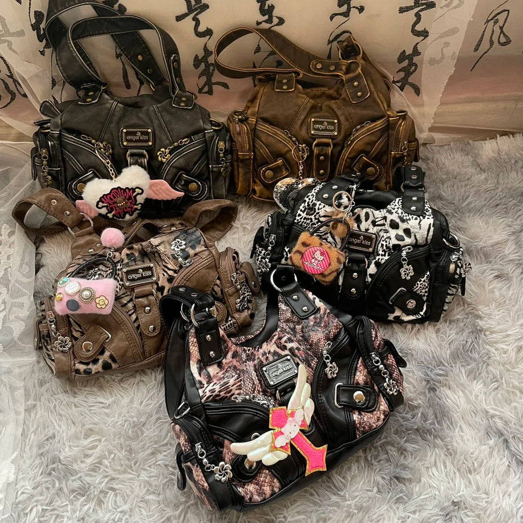 Angel Kiss Soft Tote Bag Women Handbags Small Top-handle Fashion Satchel Multi-Pockets Crossbody Shoulder Bag Hobos Phone Pack