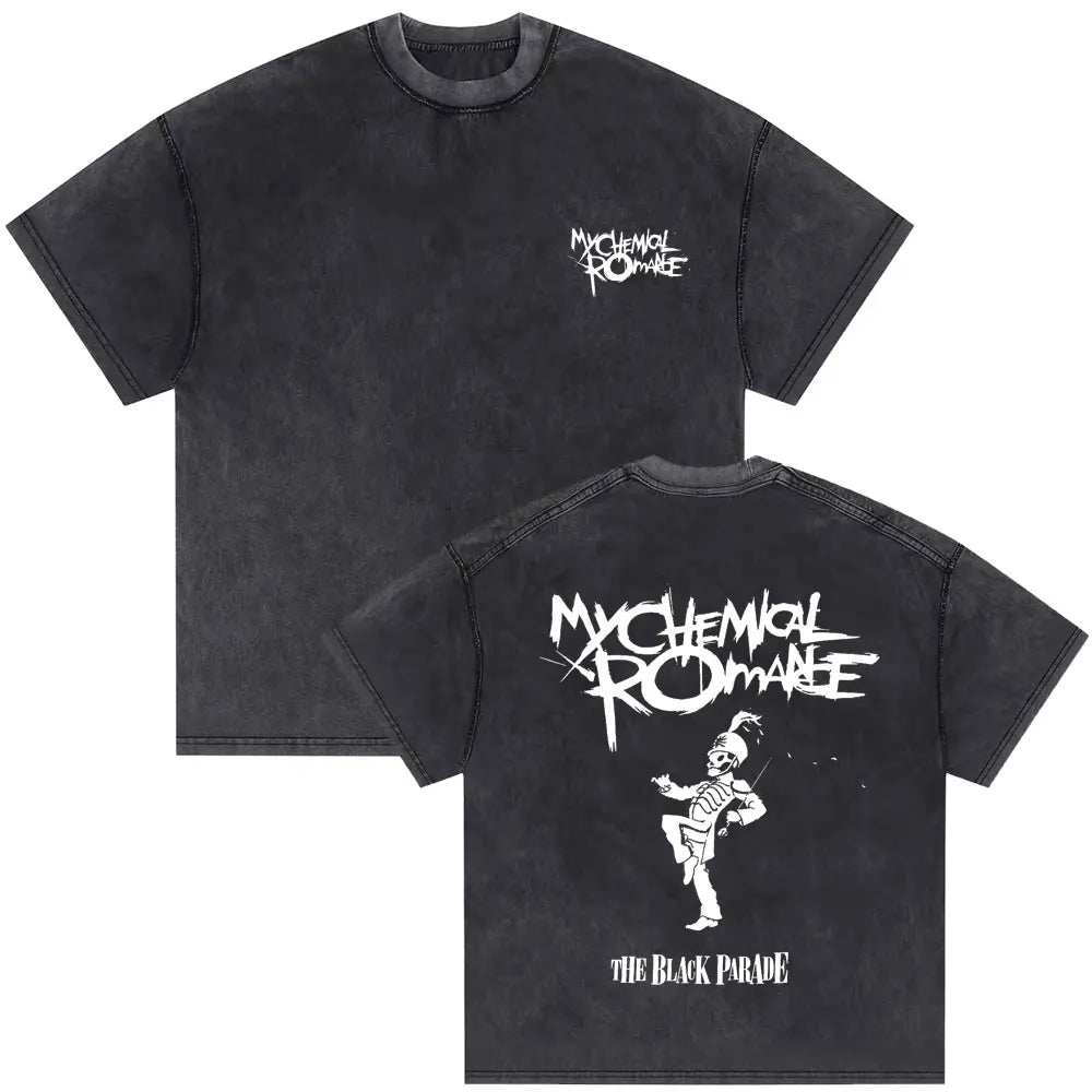 Washed Vintage My Chemical Romance 2007 Tour T Shirt Men Women Parade Punk Emo Rock Band T-shirts Man Fashion Oversized T Shirts