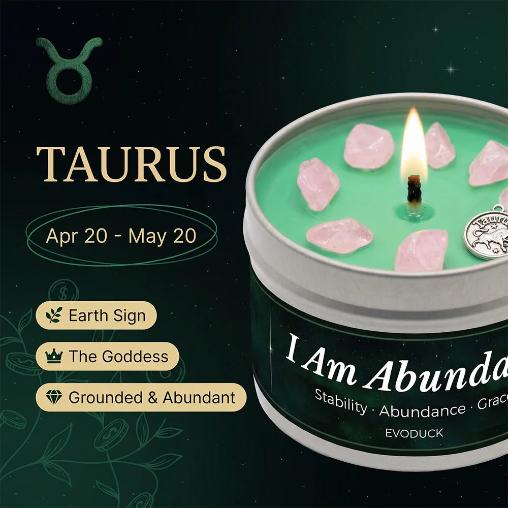 aurus Zodiac Scented Candle, Botanical Vanilla, Astrology Aromatherapy Candle in Tin, Home Fragrance Decor Birthday Gift, 3oz