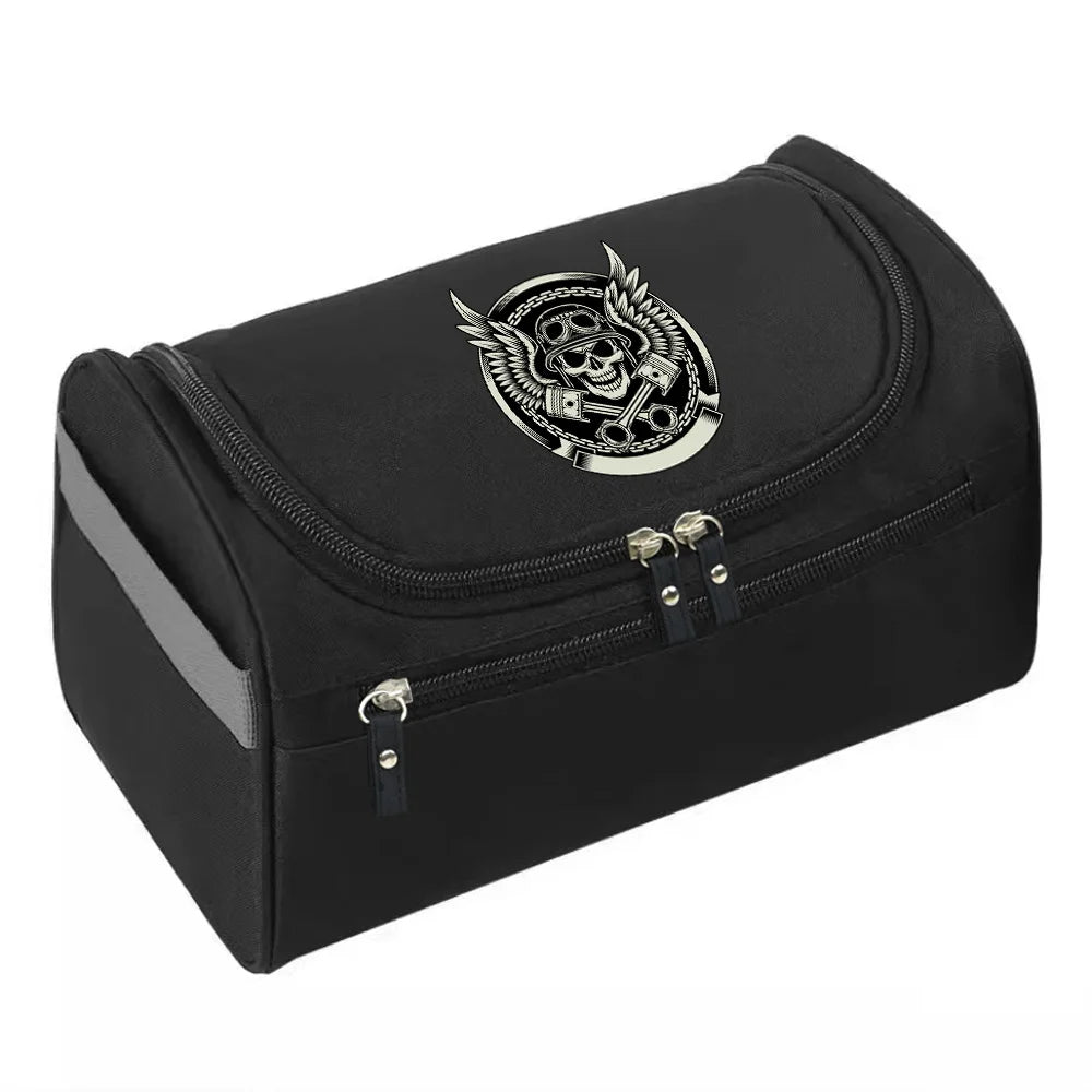 2023 MakeUp Wash Pouch Women's Travel Toiletries Bag Hook Up Cosmetic Bags Men Zipper Handbag Make Up Case Skull Print Organizer