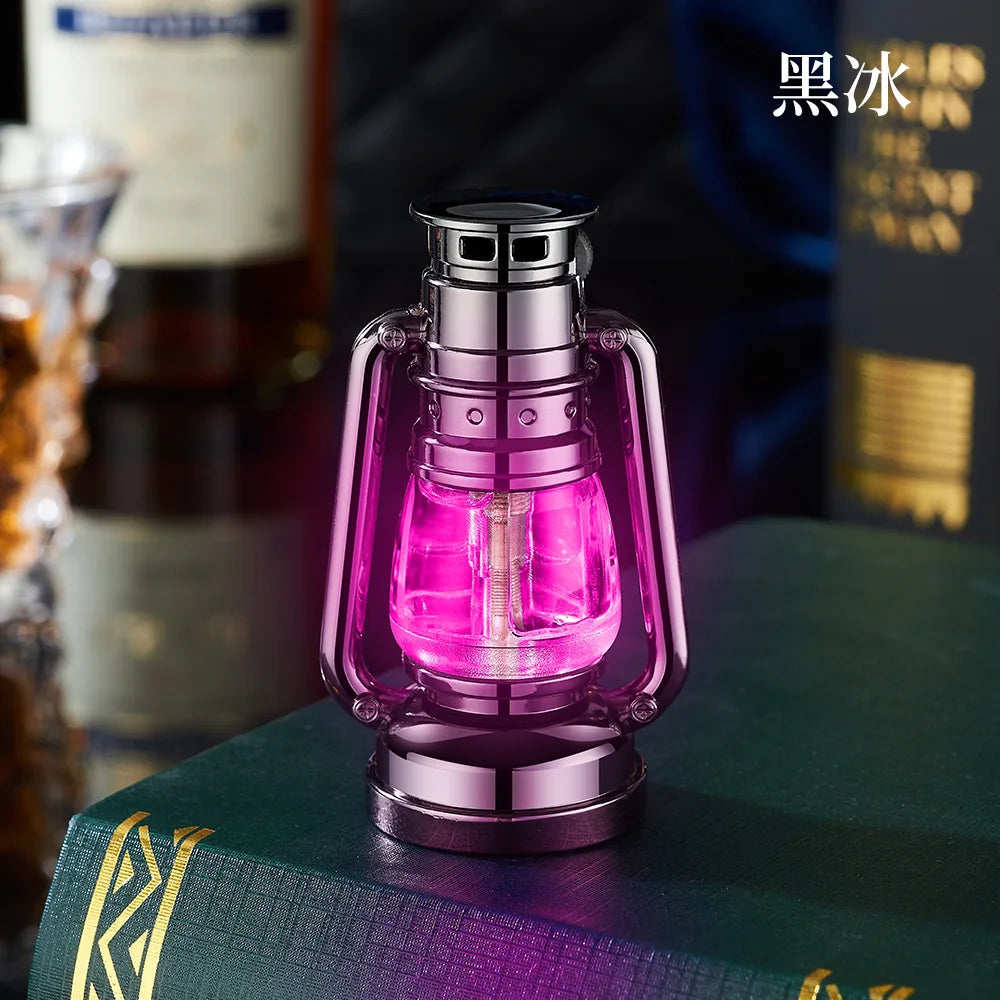 Novel creative metal LED Light Lighter butane gas lighters vintage fashionable lighter premium smoking accessories cool gift