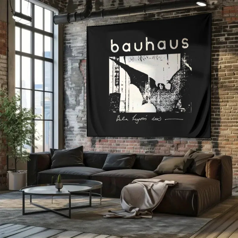 Vintage Bauhaus Tapestry Wall Hanging Gothic Dark Academia Decor Aesthetic Room Divider Home Textile Art