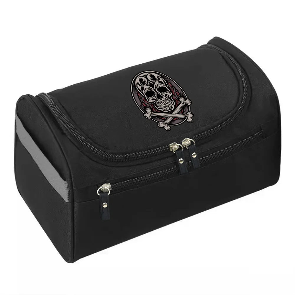 2023 MakeUp Wash Pouch Women's Travel Toiletries Bag Hook Up Cosmetic Bags Men Zipper Handbag Make Up Case Skull Print Organizer