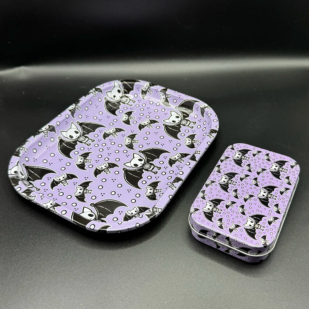 18*14cm Metal Rolling Storage Tray with  TinPlate Storage Box Tobacco Cigarettes Cases Holder Smoking Accessories