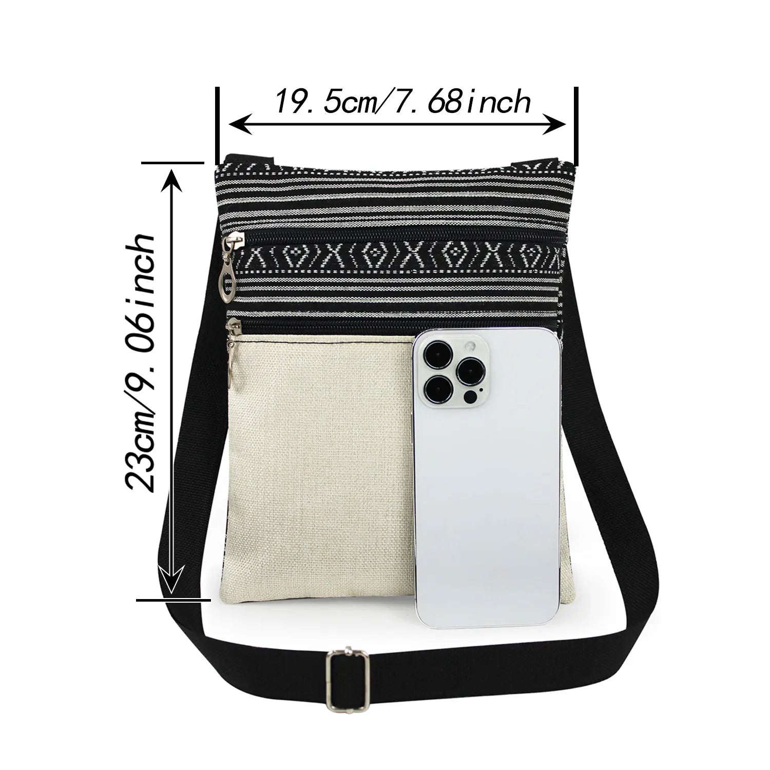 Bohemian-style Moth Unisex Crossbody Bag Adjustable Strap Men's Crossbody Bag Women's Outdoor Shoulder Bag