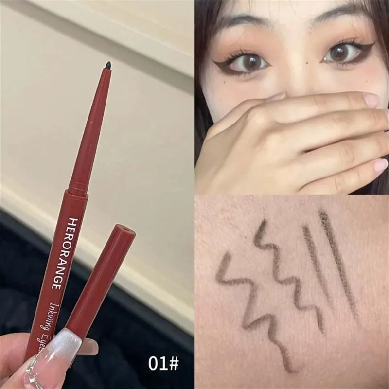 12 Colors Eyeliner Pencil Smooth Wine Red Soft High Pigment Eye Liner Pen Waterproof Matte Aegyosal Lying Silkworm Eyes Makeup