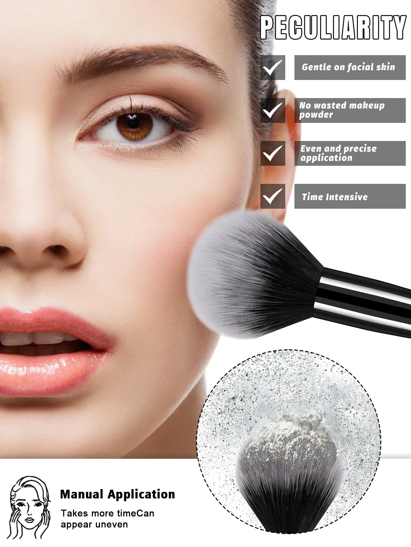 54PCS Makeup Tools:32PCS Makeup brush set+4PCS Makeup Tools+18PCS Makeup Sponges