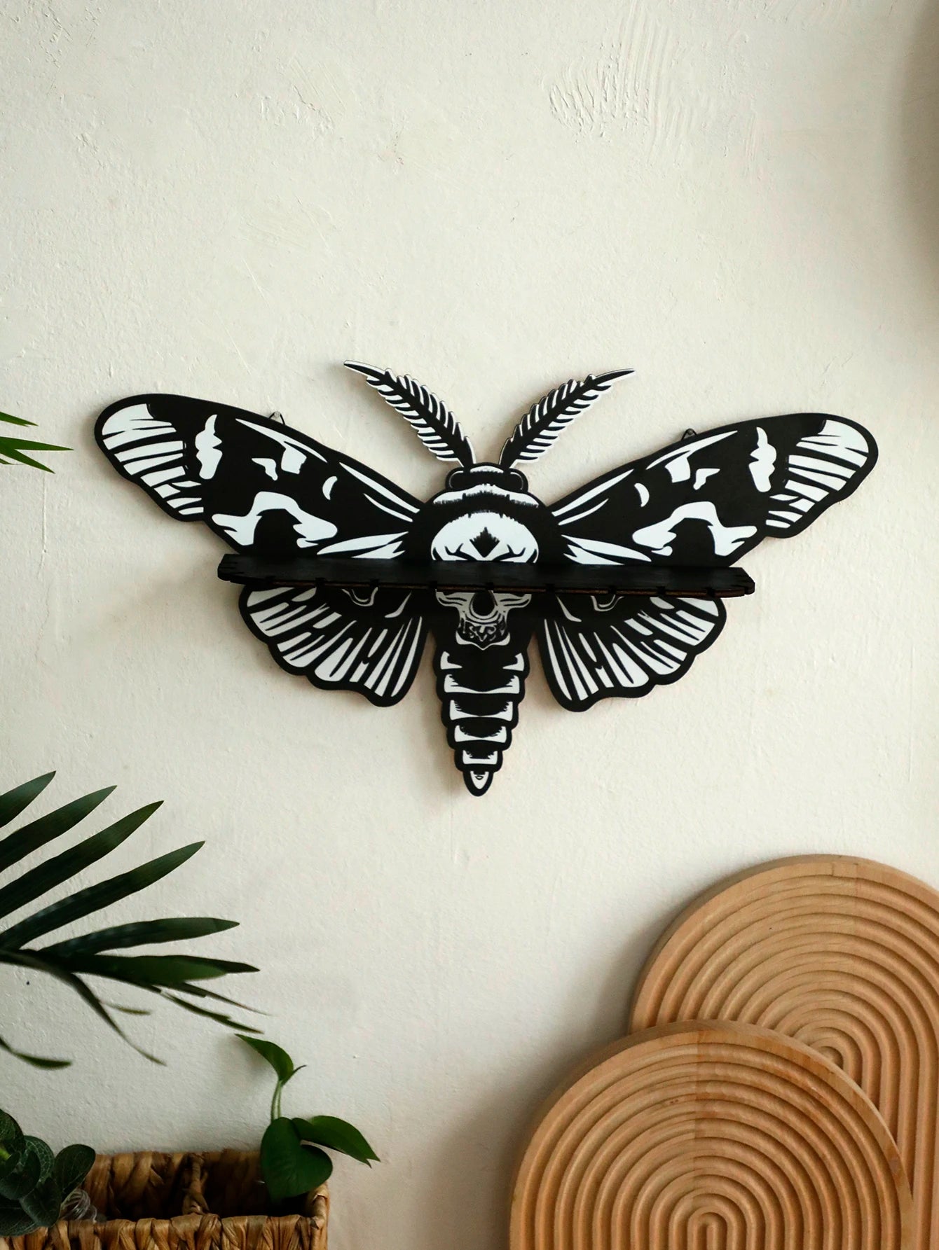 Halloween Floating Wall Shelf Dragonfly Butterfly Crystal Shelf Display for Halloween Party Wall Decorations Gothic Home Decor