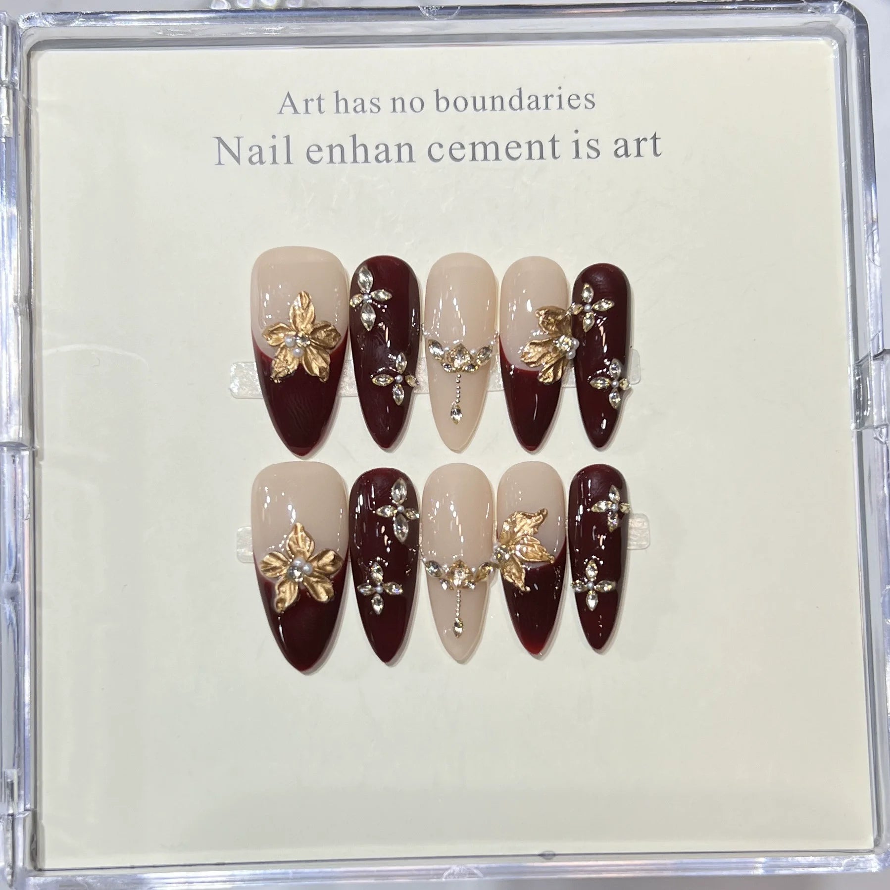 10pc Detachable Long Stilette Ballet False Nails with Butterfly Camellia Design Y2k Hot Girl Full Cover Artificial Press on Nail