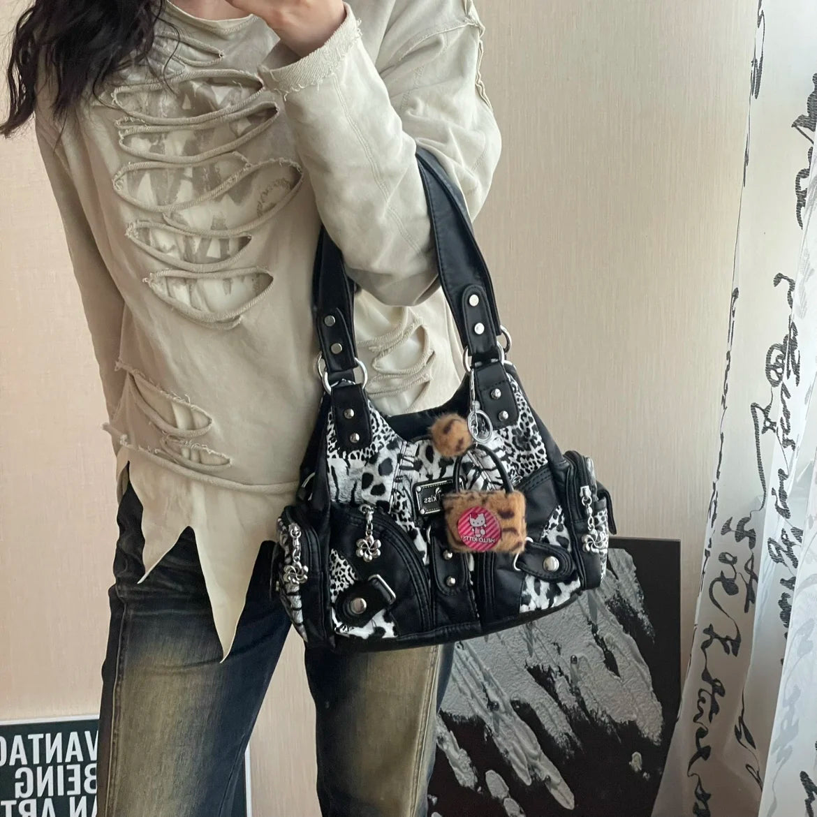 Angel Kiss Soft Tote Bag Women Handbags Small Top-handle Fashion Satchel Multi-Pockets Crossbody Shoulder Bag Hobos Phone Pack