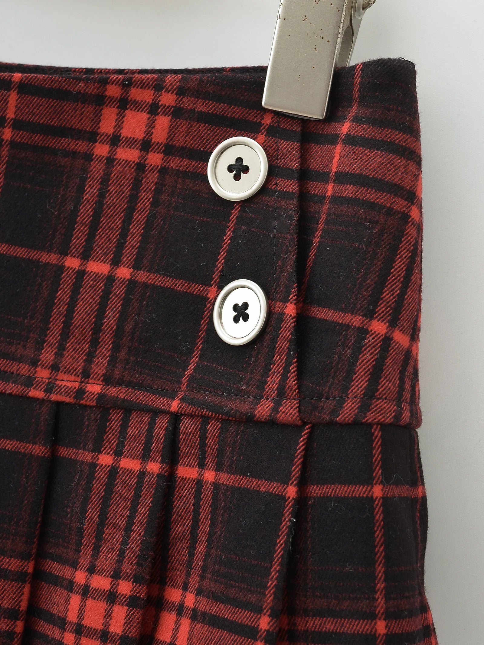 Summer Mini Skirts For Woman Vintage Korean Fashion Red Plaid Skirt Women Y2k Clothes Skirts Buttons Pleated Skirts Preppy Style