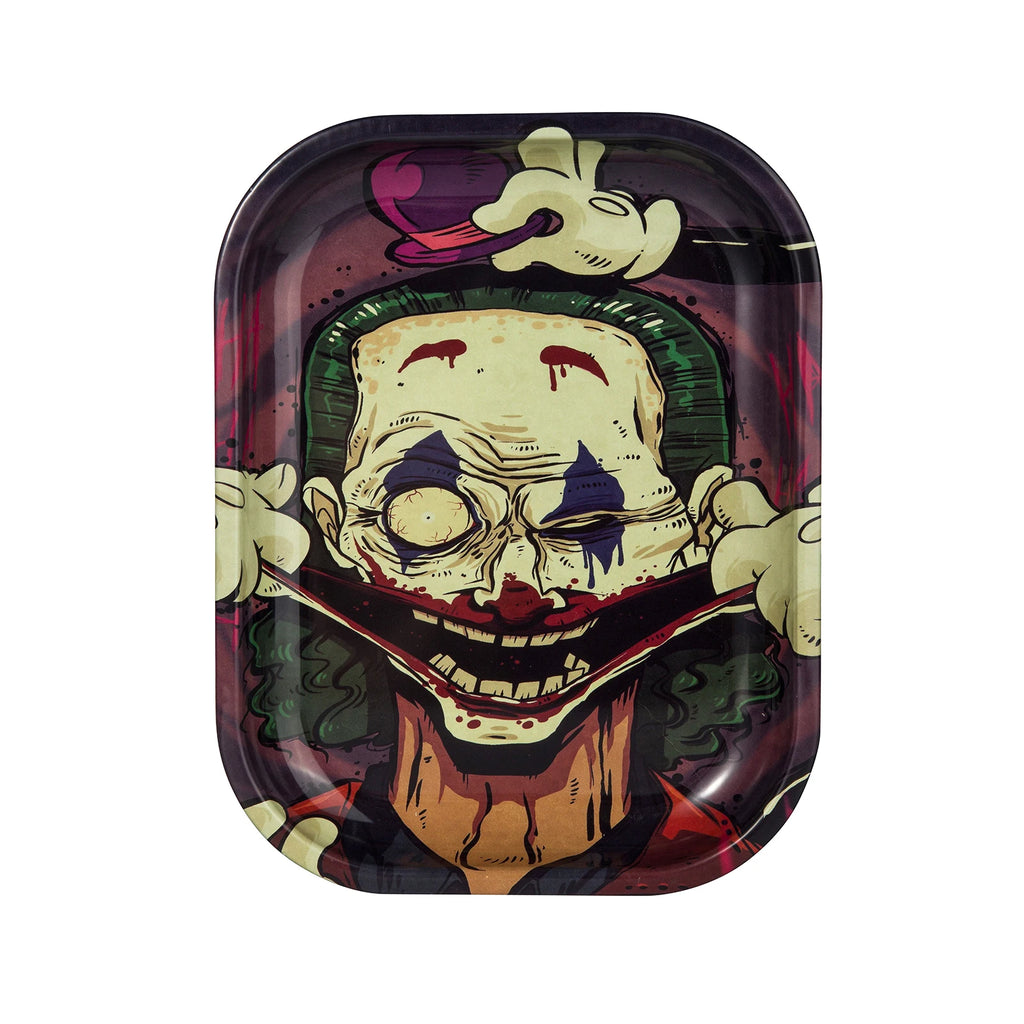 1/2 Pieces Spooky Clown Metal Rolling Tray and Herb Grinder