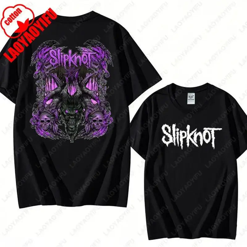 Vintage S-Slipknots Prepare for Hell Tour Black Cotton Tshirt Heavy Metal Rock Band Men Women  Hip Hop Aesthetic Graphic Tshirts