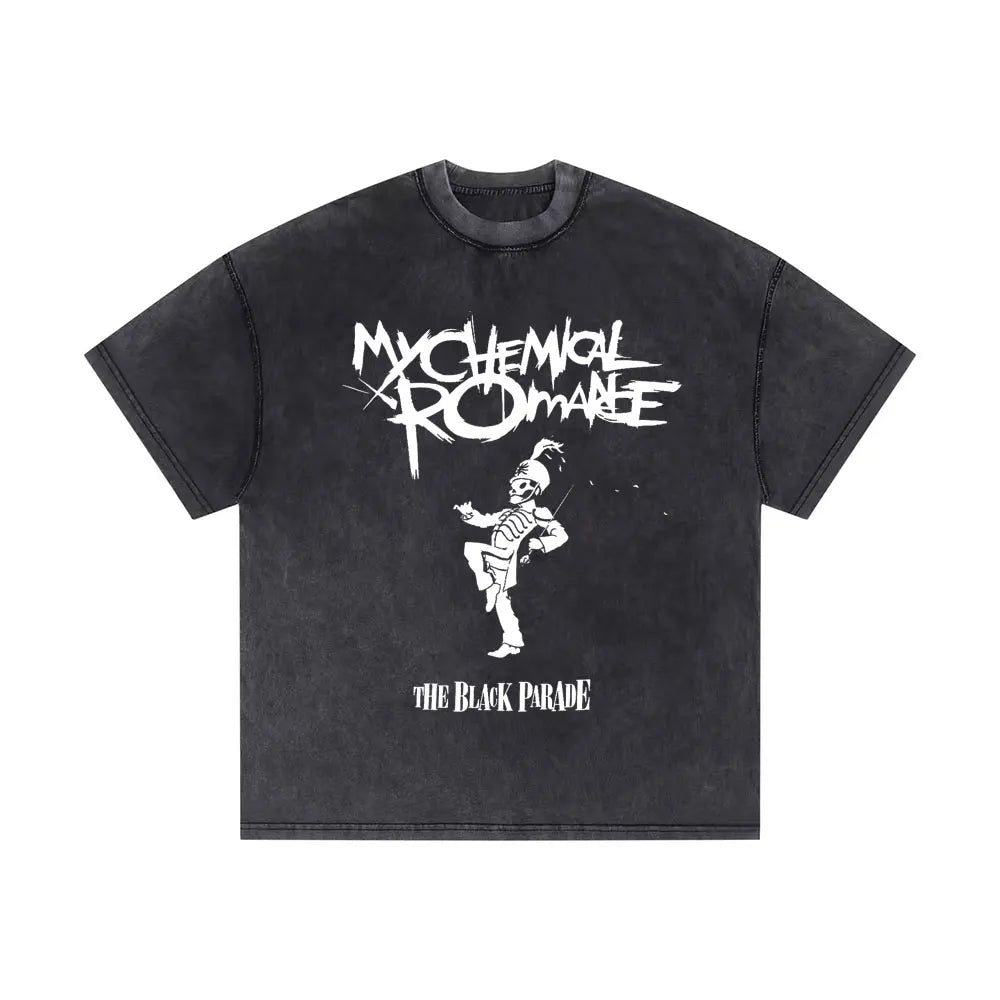 Washed Vintage My Chemical Romance 2007 Tour T Shirt Men Women Parade Punk Emo Rock Band T-shirts Man Fashion Oversized T Shirts