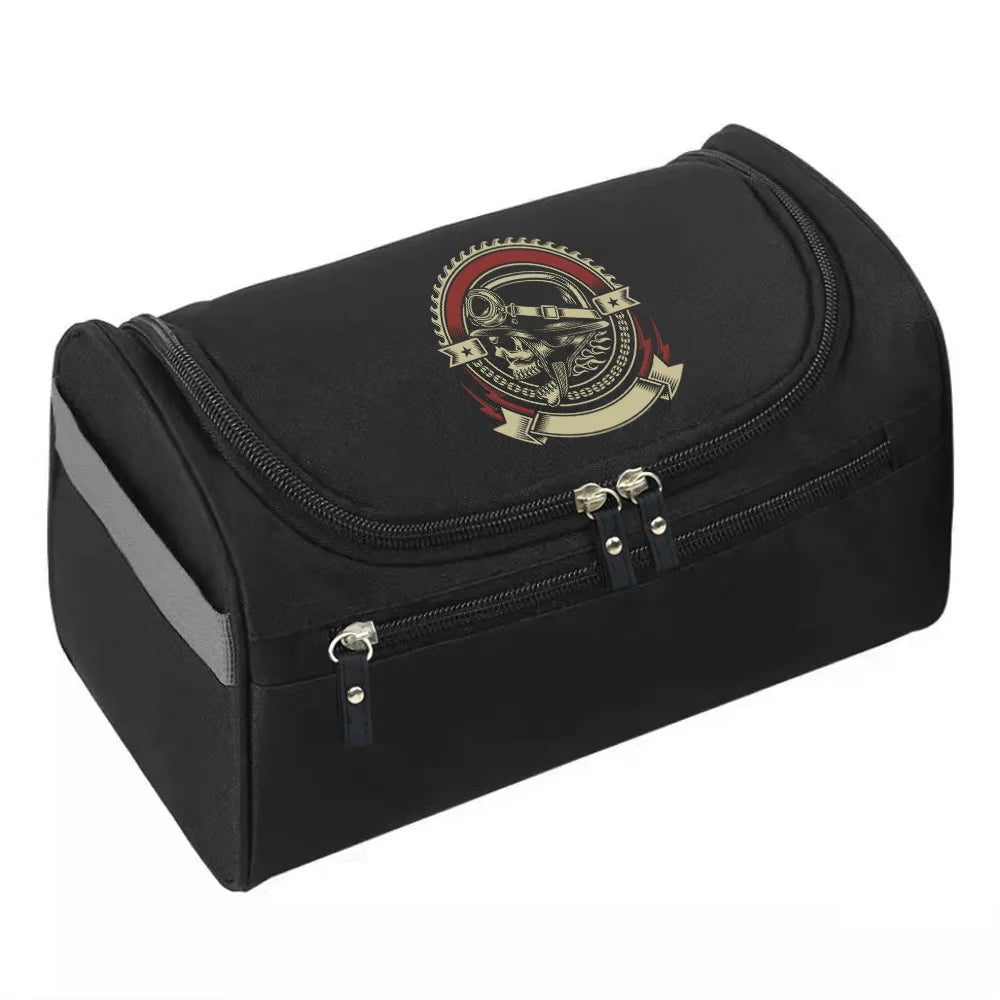 2023 MakeUp Wash Pouch Women's Travel Toiletries Bag Hook Up Cosmetic Bags Men Zipper Handbag Make Up Case Skull Print Organizer