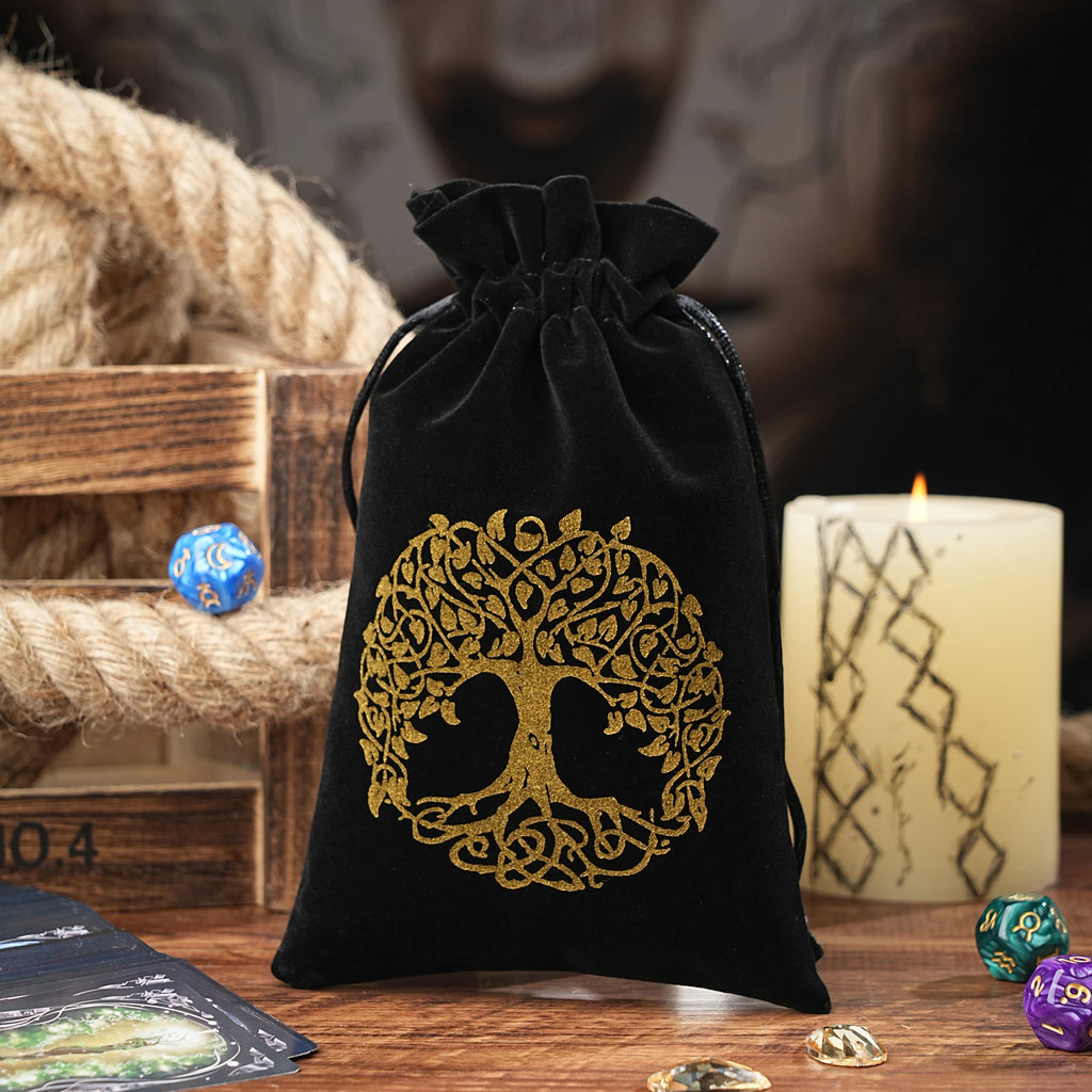 15/1pcs 14x22cm Black Velvet Moon Phase Tarots Cards Storage Bag Jewelry Pouch Travel Cosmetic Gift Bag Hand bag Coin Dice bag