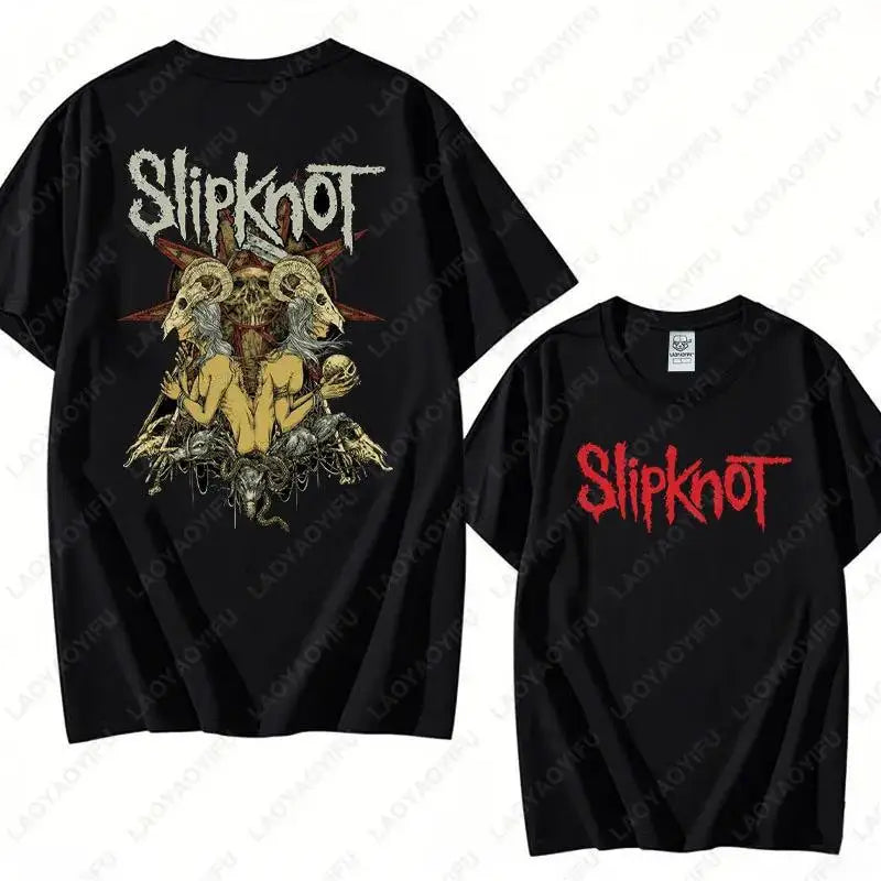 Vintage S-Slipknots Prepare for Hell Tour Black Cotton Tshirt Heavy Metal Rock Band Men Women  Hip Hop Aesthetic Graphic Tshirts