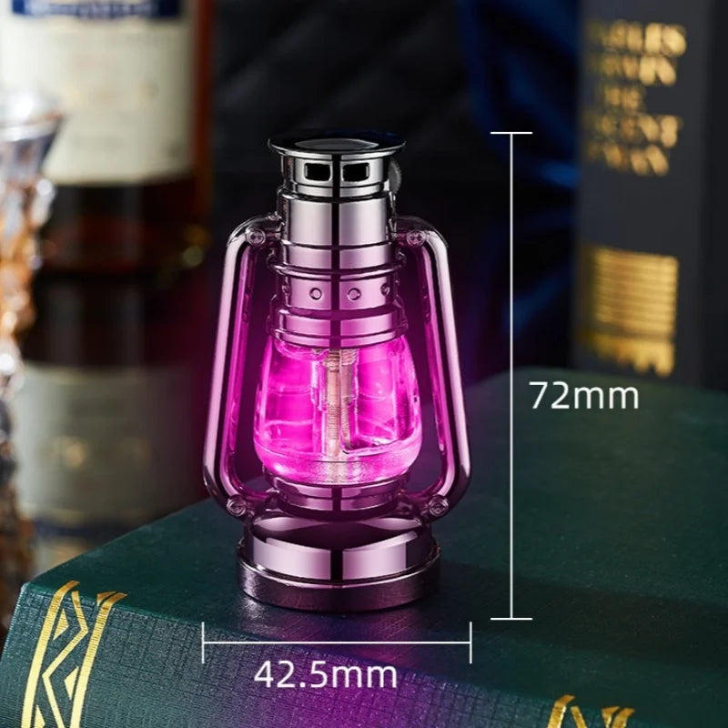 Novel creative metal LED Light Lighter butane gas lighters vintage fashionable lighter premium smoking accessories cool gift