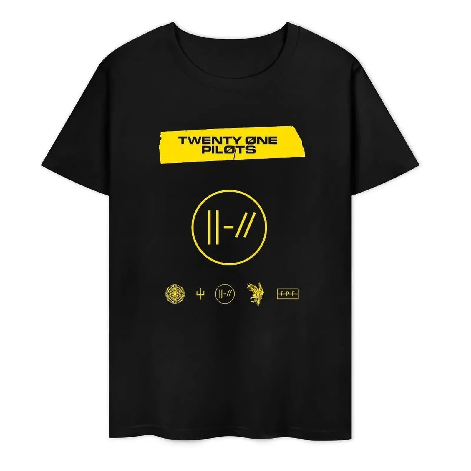 Twenty One Pilots Band World Tour Back T-shirt Women Men Short Sleeve Oversized Rapper Hip Hop Punk Street Harajuku Unisex Tees