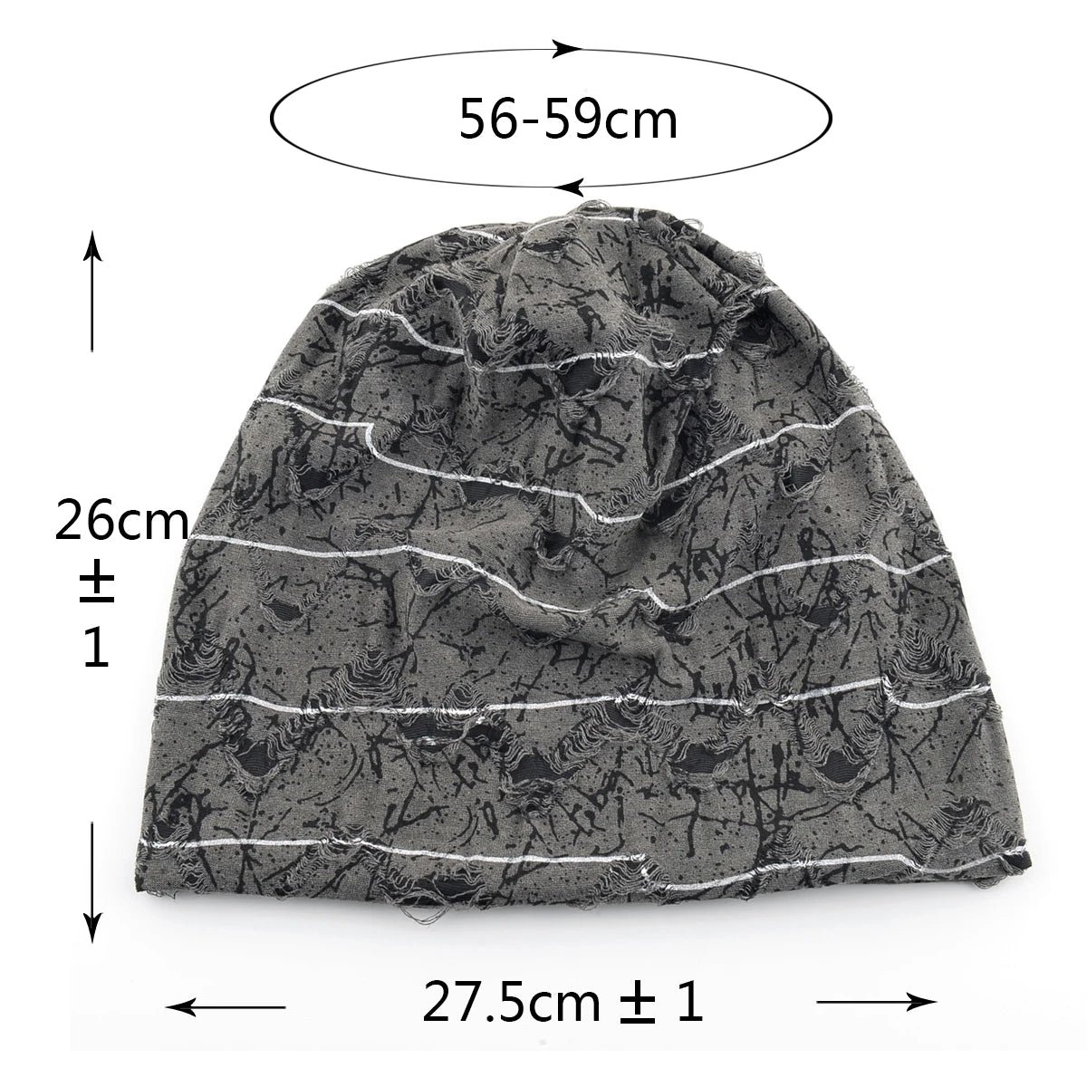 Distressed marble print Beanie Men Unisex Vintage Streetwear Hip Hop Hat Women's Spring Fall Knit Cap For Casual Sport