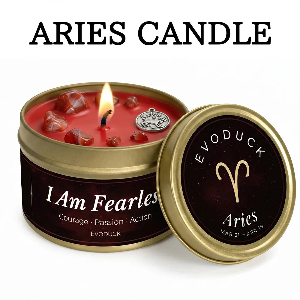 aurus Zodiac Scented Candle, Botanical Vanilla, Astrology Aromatherapy Candle in Tin, Home Fragrance Decor Birthday Gift, 3oz