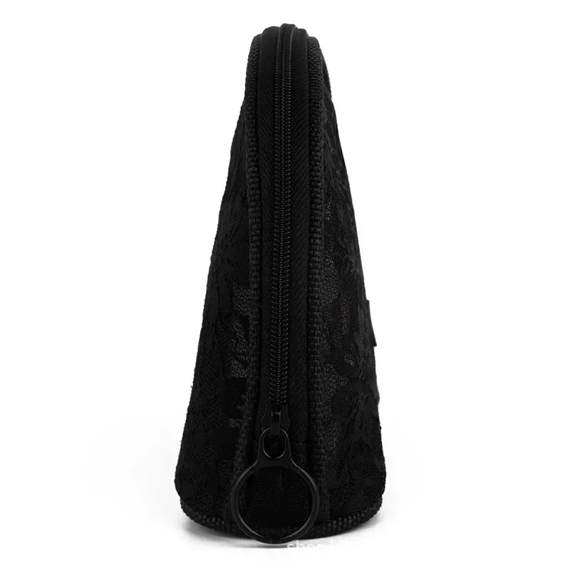 Portable Transparent Lace Makeup Bag Medium Size Storage Bag for Toiletries Japanese Style Nylon Material from Mainland China
