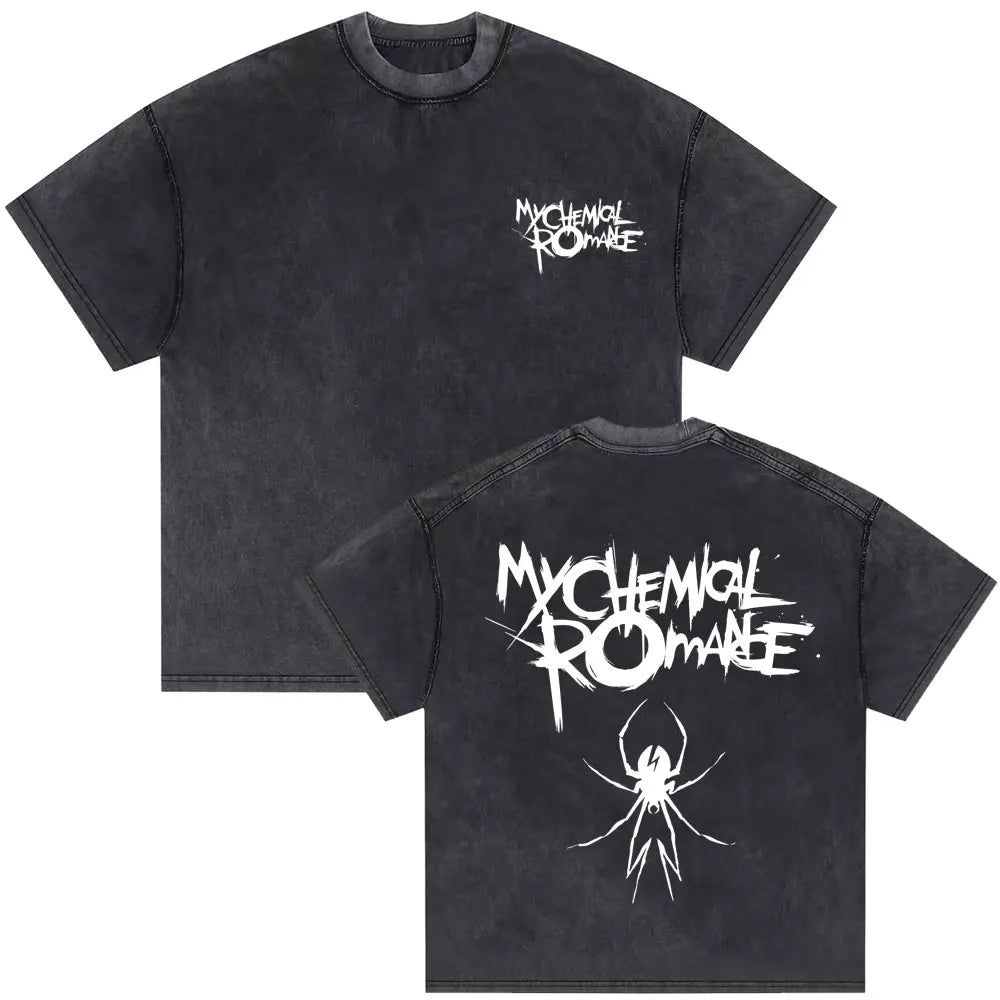 Washed Vintage My Chemical Romance 2007 Tour T Shirt Men Women Parade Punk Emo Rock Band T-shirts Man Fashion Oversized T Shirts